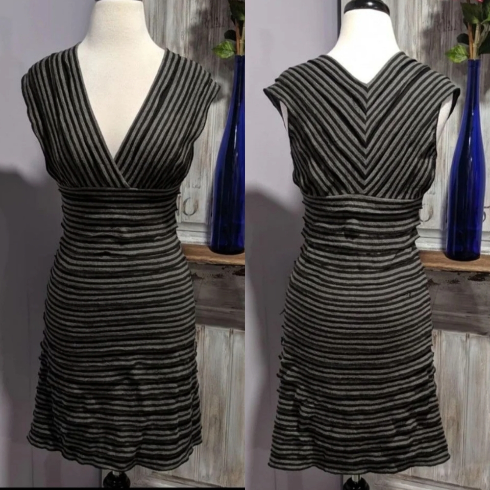 M.S.S.P. striped ruffled layer dress